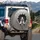 Smiling Jack Russell Dog Emerging from Fractured Stone - Dog Lover Gift Spare Tire Cover - 3