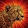 Golden-Brown Cheetah Head Red-Orange Radial Lines - Wildlife Lover Gift Spare Tire Cover - 6