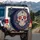 Sugar Skull Flowers Leaves Filigree - Dia de los Muertos Celebration Gift Spare Tire Cover - 3
