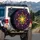 Cosmic Stained Glass Star Mandala - Home Decor Gift for Space Enthusiast Spare Tire Cover - 3