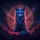 Majestic Blue Fox Glowing Red Eyes Runic Cosmic Sky - Fantasy Lover Gift Spare Tire Cover - 6