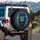 Crowned Snarling Lion Head Electric Blue Eyes - Wildlife Lover Gift Spare Tire Cover - 3