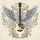 Acoustic Guitar Feathered Wings Rococo Floral Filigree - Music Lover Travel Gear Gift Spare Tire Cover - 6