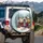 Vintage Travel Trailer Christmas Snow Forest - Holiday Decor Gift Spare Tire Cover - 3