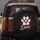 White Paw Print Red Heart Love Script Symbol - Everyday Affection Expression for Pet Lovers Spare Tire Cover - 5
