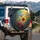 Iridescent Butterfly Sunflower Roses Lush Garden - Home Decor Gift for Garden Lover Spare Tire Cover - 3