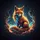 Fiery Fox Swirling Gold Blue Light - Adventure Auto Accessory Spare Tire Cover - 6