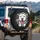 Happy Pitbull Dog Face Black White American Flag - Patriotic Decor for Dog Lovers Spare Tire Cover - 3