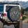 Regal Mirrored Elephants Golden Filigree Blue Floral - Wildlife Lover Gift Spare Tire Cover - 3