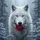 White Wolf Ice-Blue Eyes Red Rose Snow-Dusted Branches - Winter Wildlife Lover Gift Spare Tire Cover - 6
