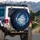 Baby Blue Shark Hat Cat Ocean Waves - Cat Lover Travel Essential Spare Tire Cover - 3