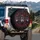 Three Realistic Wolf Heads Glowing Red Geometric Arcane - Dark Fantasy Gift Spare Tire Cover - 3