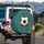 Classic Black White Soccer Ball Goal Net Field Stars - Game Day Tailgate Decor for Soccer Fan Spare Tire Cover - 3