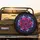 Fuchsia Magenta Indigo Layered Petal Mandala Flower with Tendrils - Home Decor Gift Spare Tire Cover - 2