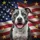 Smiling Blue Grey Pitbull American Flag - Independence Day Gift for Veterans Spare Tire Cover - 6