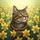 Majestic Brown Tabby Cat Daffodil Garden - Spring Garden Decor Cat Lover Gift Spare Tire Cover - 6