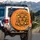 Glowing Jack-O'-Lanterns Various Sizes Antique Lanterns Flying Bats Gothic Script - Halloween Party Spare Tire Cover - 3