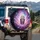 Light Orange Tabby Kitten Blue Eyes Cosmic Nebula - Cat Lover Travel Gift Spare Tire Cover - 3