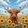 Highland Cow Wildflower Meadow - Farmhouse Decor Gift for Cow Lover Spare Tire Cover - 6