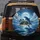 Blue Dolphin Leaping Moonlit Ocean Tropical Island - Wildlife Lover Gift Spare Tire Cover - 5