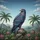 Majestic Eagle Rugged Rock Tropical Mountains Vibrant Pink Flora Palm Trees - Wildlife Lover Gift Spare Tire Cover - 6