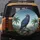 Majestic Eagle Rugged Rock Tropical Mountains Vibrant Pink Flora Palm Trees - Wildlife Lover Gift Spare Tire Cover - 5