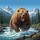 Claws Extended Roaring Grizzly Bear Forest Mountain River - Wildlife Lover Gift Spare Tire Cover - 6
