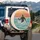 Male Water Polo Player Silhouette Ocean Sunset - Sports Lover Gift Spare Tire Cover - 3
