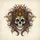 Skull Crown Ornate Headdress Gold Crimson Filigree - Unique Home Decor Gift Spare Tire Cover - 6
