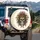 Skull Crown Ornate Headdress Gold Crimson Filigree - Unique Home Decor Gift Spare Tire Cover - 3