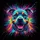 Pit Bull Dog Head Open Mouth Paint Streaks Cosmic - Pet Lover Gift for Dog Owner Spare Tire Cover - 6