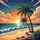 Tropical Beach Sunset Palm Trees Ocean Waves - Travel Essentials for Beach Lover Spare Tire Cover - 6