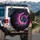 Crescent Moon Woman Green Skin Geometric Flowers Crystalline Stars - Moon Lover Cosmic Gift Spare Tire Cover - 3