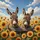 Burros Sunflowers Wooden Fence - Farmhouse Home Decor Gift for Animal Lover Spare Tire Cover - 6