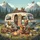 Bear Family Camping RV Adventure - Outdoor Travel Gift for RV Owners Spare Tire Cover - 6