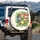 Waving Green Frog Puerto Rican Flag Tropical Palm Leaves - Home Decor Gift Spare Tire Cover - 3