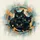 Black Cats Wide-Open Yellow Eyes Teal Ochre Orange Field - Outdoor Decor Gift for Cat Lover Spare Tire Cover - 6