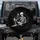 Black White Grey Skeleton Reclining Drink - Automotive Accessory Gift Spare Tire Cover - 1