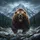 Charging Grizzly Bear Roaring Stormy Mountain Forest - Outdoor Adventure Gift Spare Tire Cover - 6
