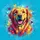 Kaleidoscope Smiling Dog Portrait Hearts Paint Splatter - Home Decor Dog Lover Gift Spare Tire Cover - 6