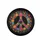 Floral Peace Sign Blossoms Leaves Midnight Black Background - Boho Lifestyle Home Decor Gift Spare Tire Cover - 4