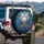 Majestic White Tiger Gold Sapphire Necklace Peacock Feathers - Wildlife Lover Gift Spare Tire Cover - 3
