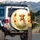 Baby Highland Cow Easter Egg Sunflowers - Spring Holiday Gift for Cow Lover Spare Tire Cover - 3