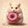 Fluffy Hamster Licking Pink Glazed Donut Rainbow Sprinkles - Sweet Treat Lover Gift Spare Tire Cover - 6