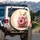 Fluffy Hamster Licking Pink Glazed Donut Rainbow Sprinkles - Sweet Treat Lover Gift Spare Tire Cover - 3