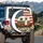 Vintage Teardrop Camper American Flag CAMPER Text - Travel Lifestyle Gift Spare Tire Cover - 3