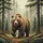 Majestic Brown Grizzly Bear Pine Fir Forest Wilderness Scene - Wildlife Lover Gift Spare Tire Cover - 6