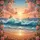 Teal Ocean Wave Golden Beach Pink Roses Butterflies Sunset - Nature Lover Gift Spare Tire Cover - 6