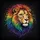 Lion Head Rainbow Mane Black Background - Wildlife Lover Gift Spare Tire Cover - 6
