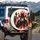 Anonymous Figure Cowboy Hat Mug Red Flames Mountain Pine - Rugged Adventure Gift Spare Tire Cover - 3